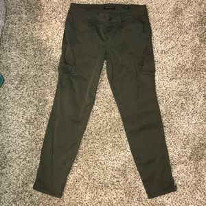 Army green skinny cargo pants